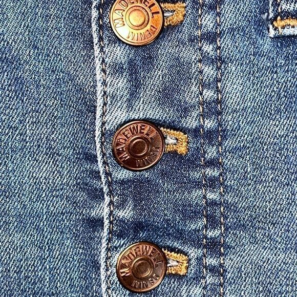 Madewell 10” High Rise Skinny Button Front Jeans Raw hem Womens Sz 26 - Picture 6 of 11